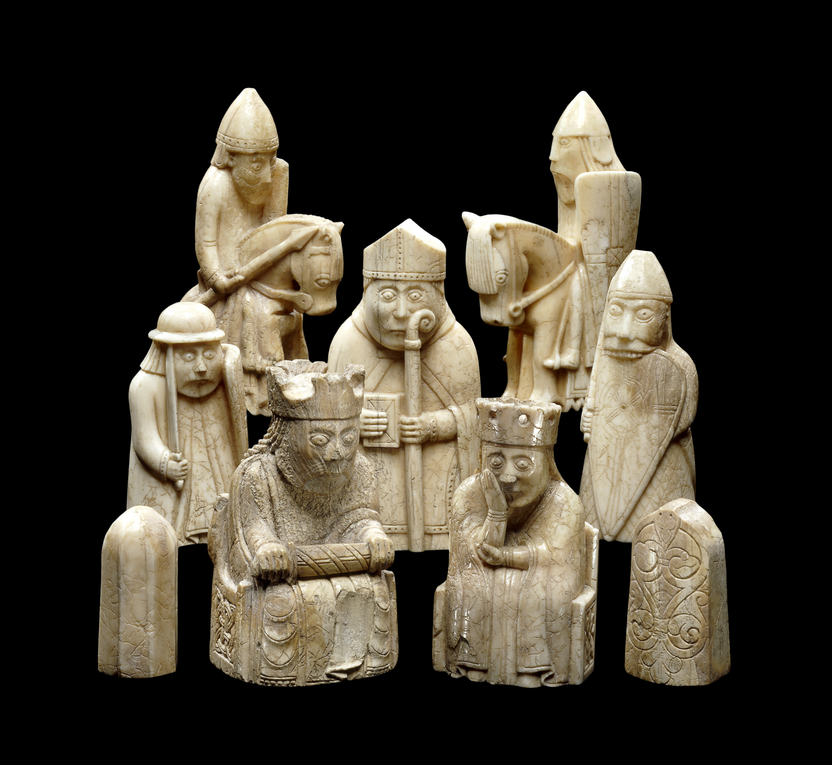 Wikingerausstellung im Britischen Museum London Foto: Lewis Chessmen 1150-1145 © The Trustees of the British Museum