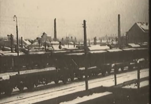 Olsztyn, Allenstein Bahnhof am 22.1.1945, Foto: sowjetische Wochenschau